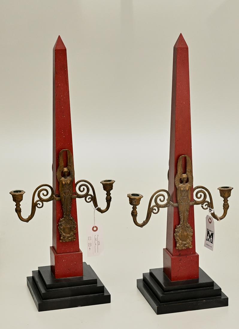 Pair Italian Neoclassical style obelisk candelabra (1 of 6)