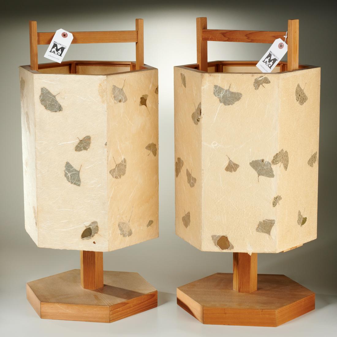 Pair Japanese Modern lantern style table lamps (1 of 8)