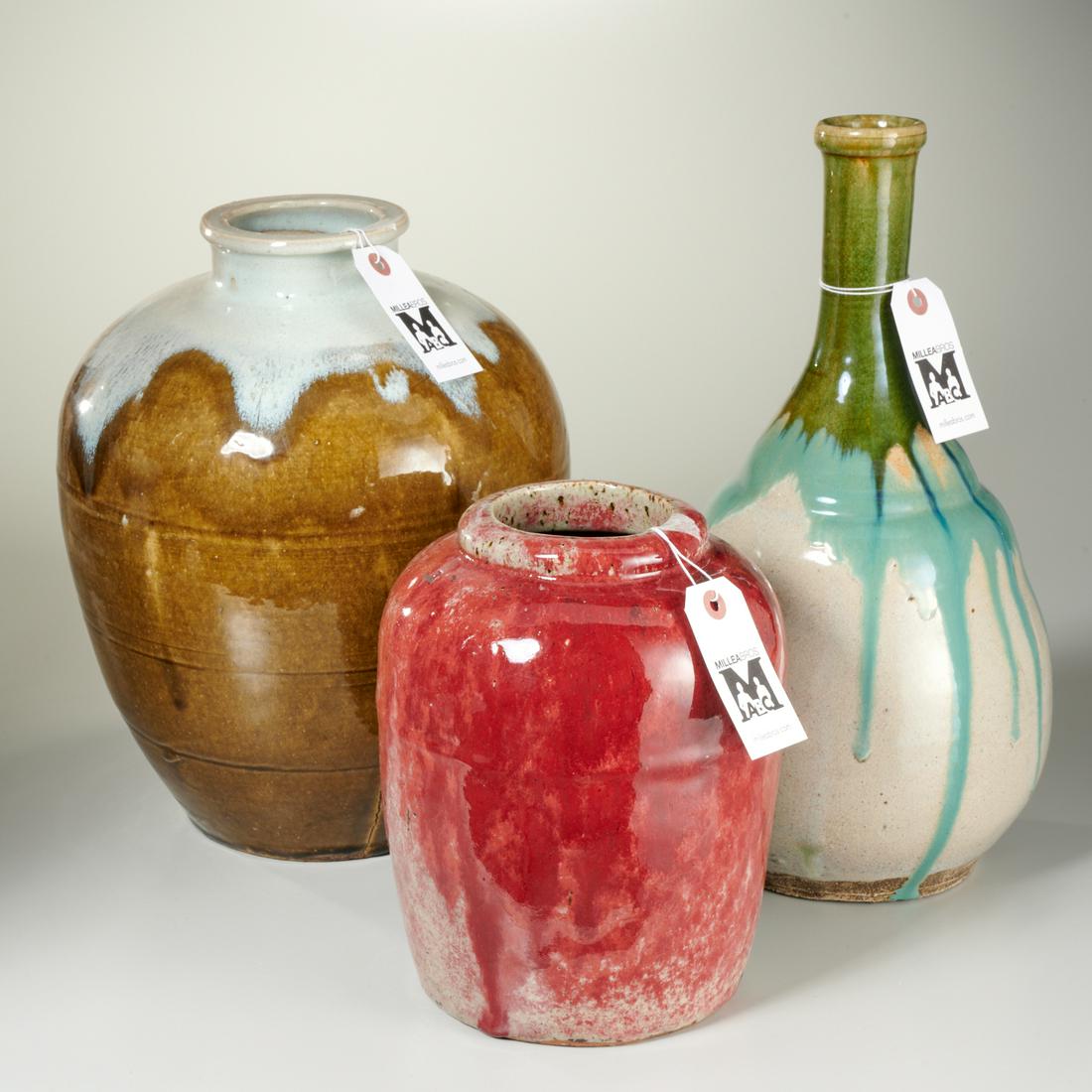 (3) Japanese Modern Studio pottery vases (1 of 6)