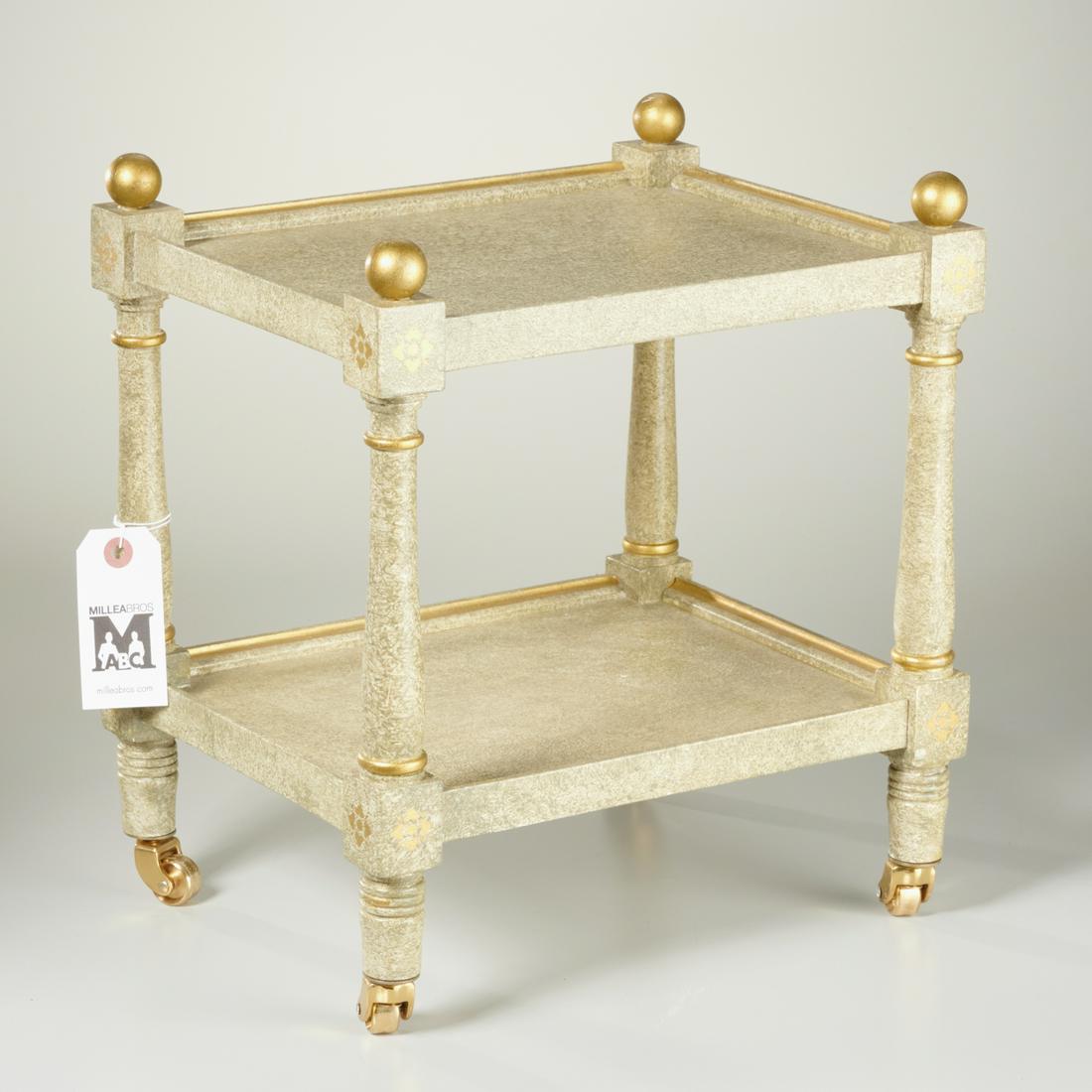 Karl Springer style sponge painted telephone table (1 of 5)