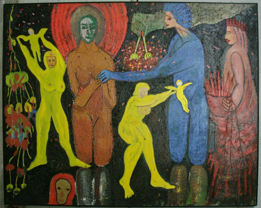 Werner Brause, large scale oil on canvas, 1986 (1 of 4)