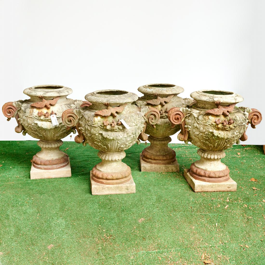 Set (4) large composite garden urns (1 of 7)