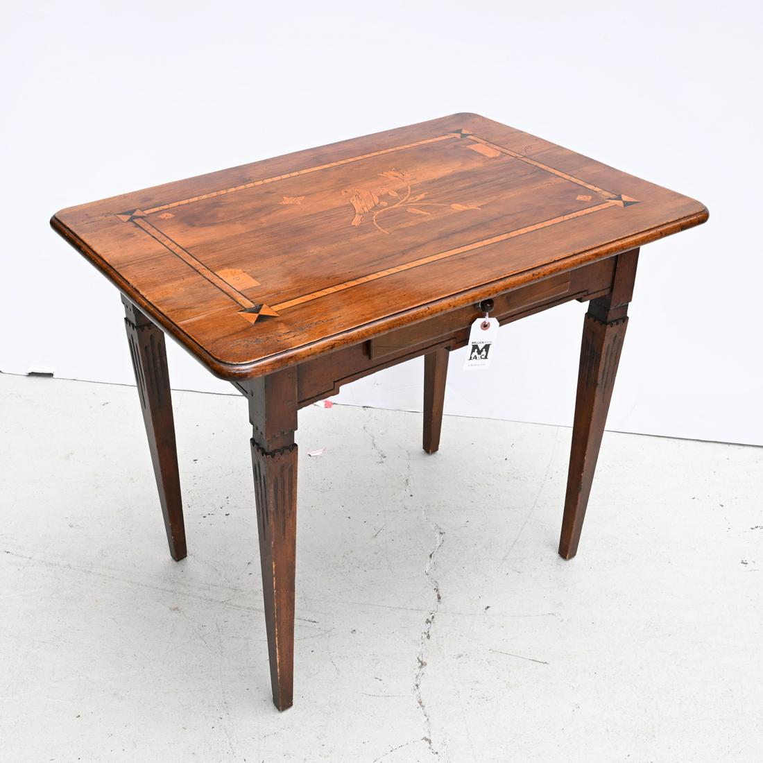 Continental Neoclassical marquetry games table (1 of 7)