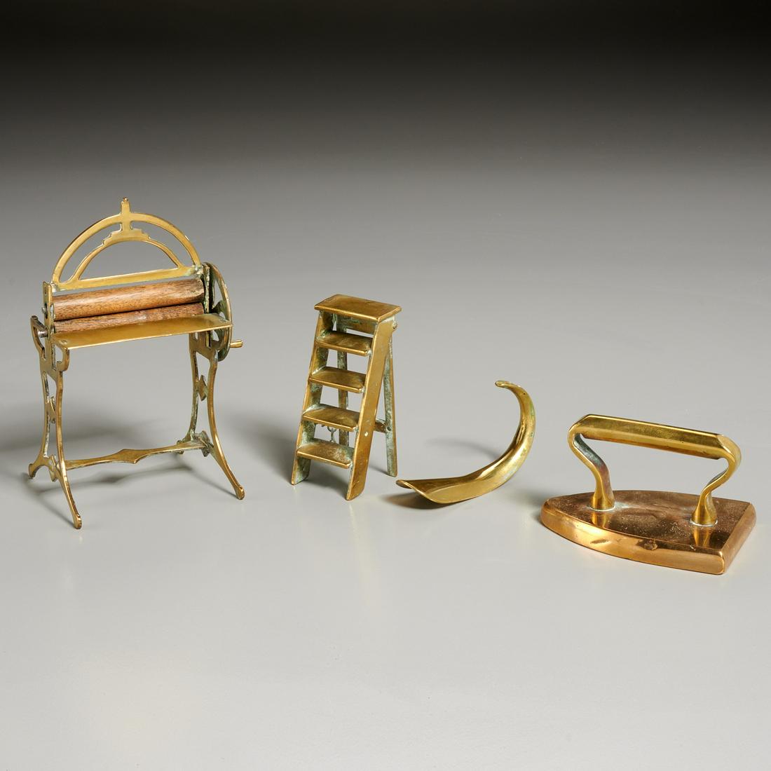 Group 18th & 19th c. miniature brass house objects (1 of 7)