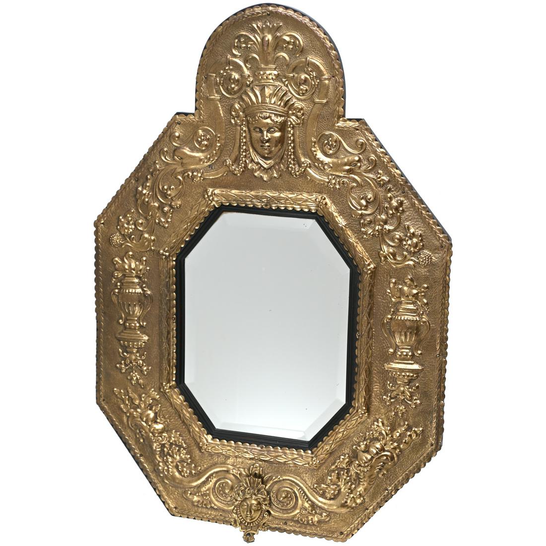 Dutch Baroque style brass wall mirror (1 of 5)
