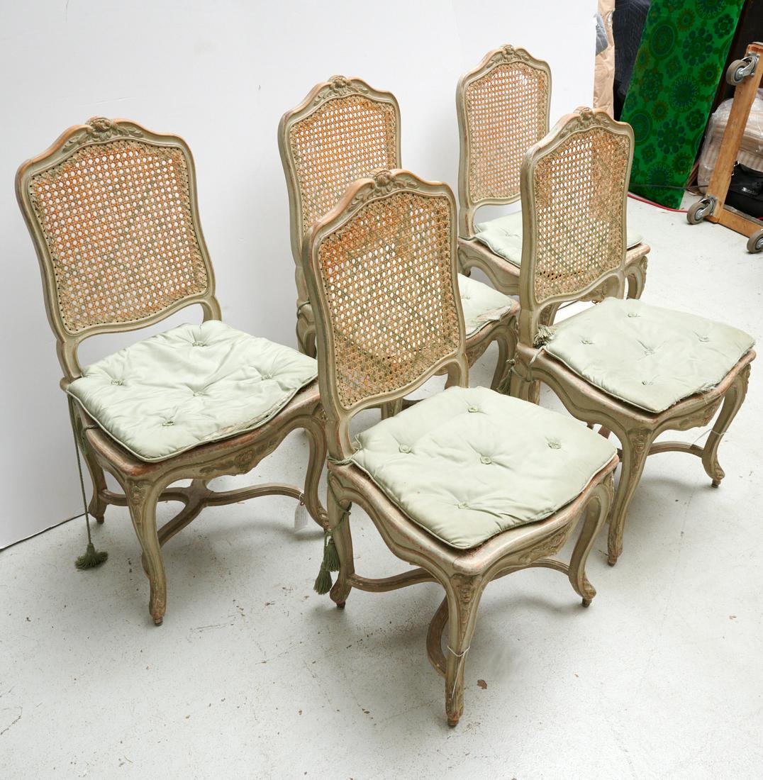 Set (5) Louis XV style carved dining chairs (1 of 5)