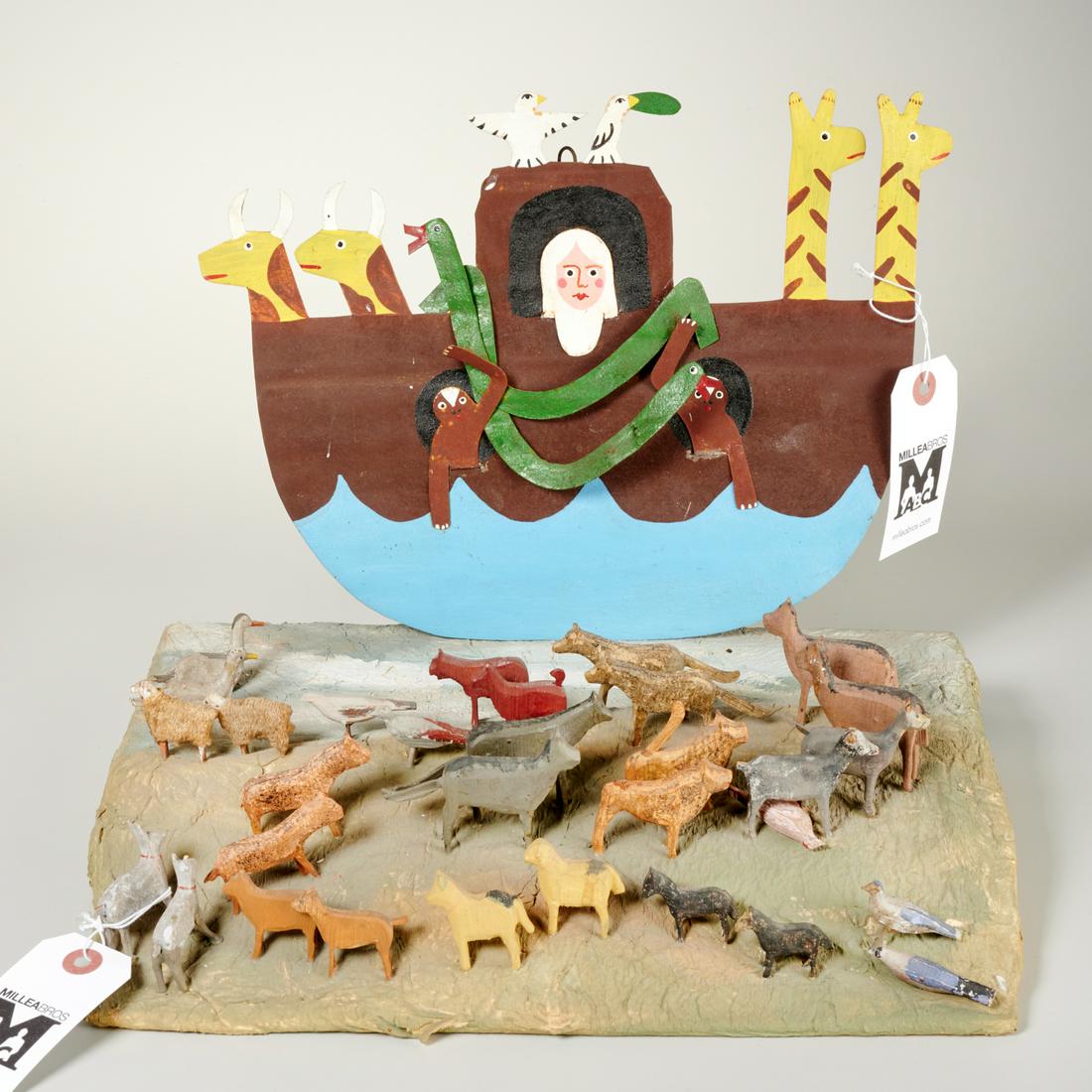 (2) pieces folk art, Noah's Ark (1 of 6)