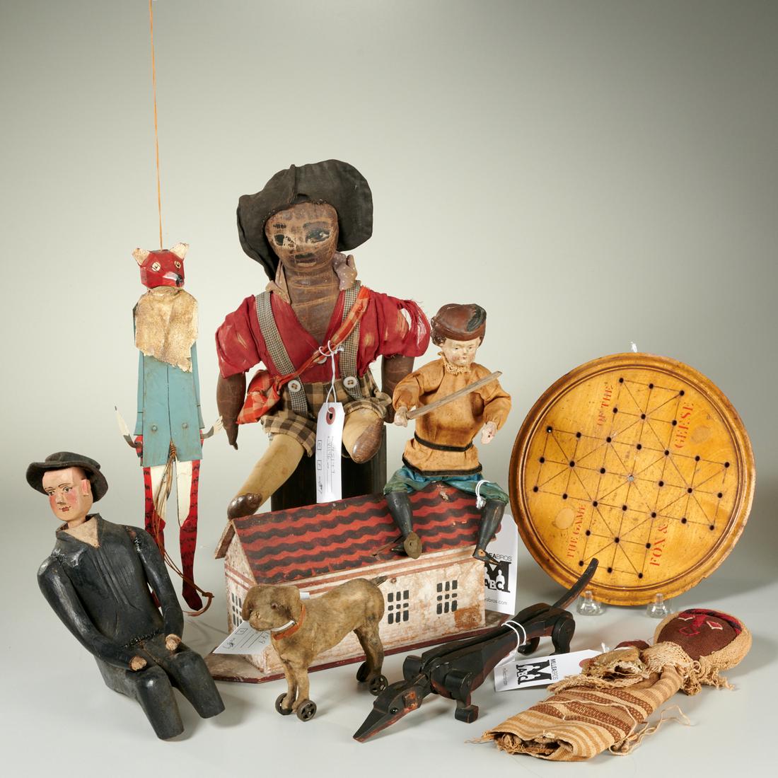 Old Folk Art doll and toy group (1 of 7)