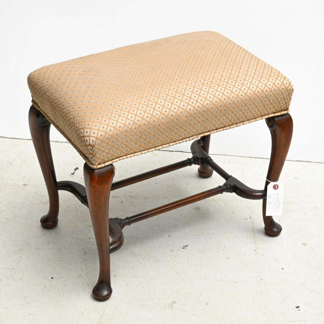 Queen Anne style upholstered stool (1 of 4)