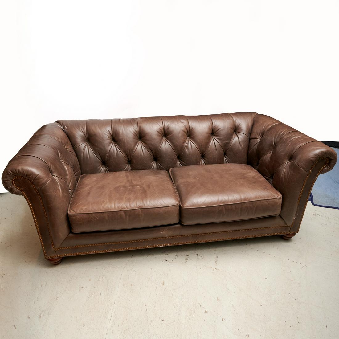 Chesterfield style leather sofa by Pearson (1 of 8)