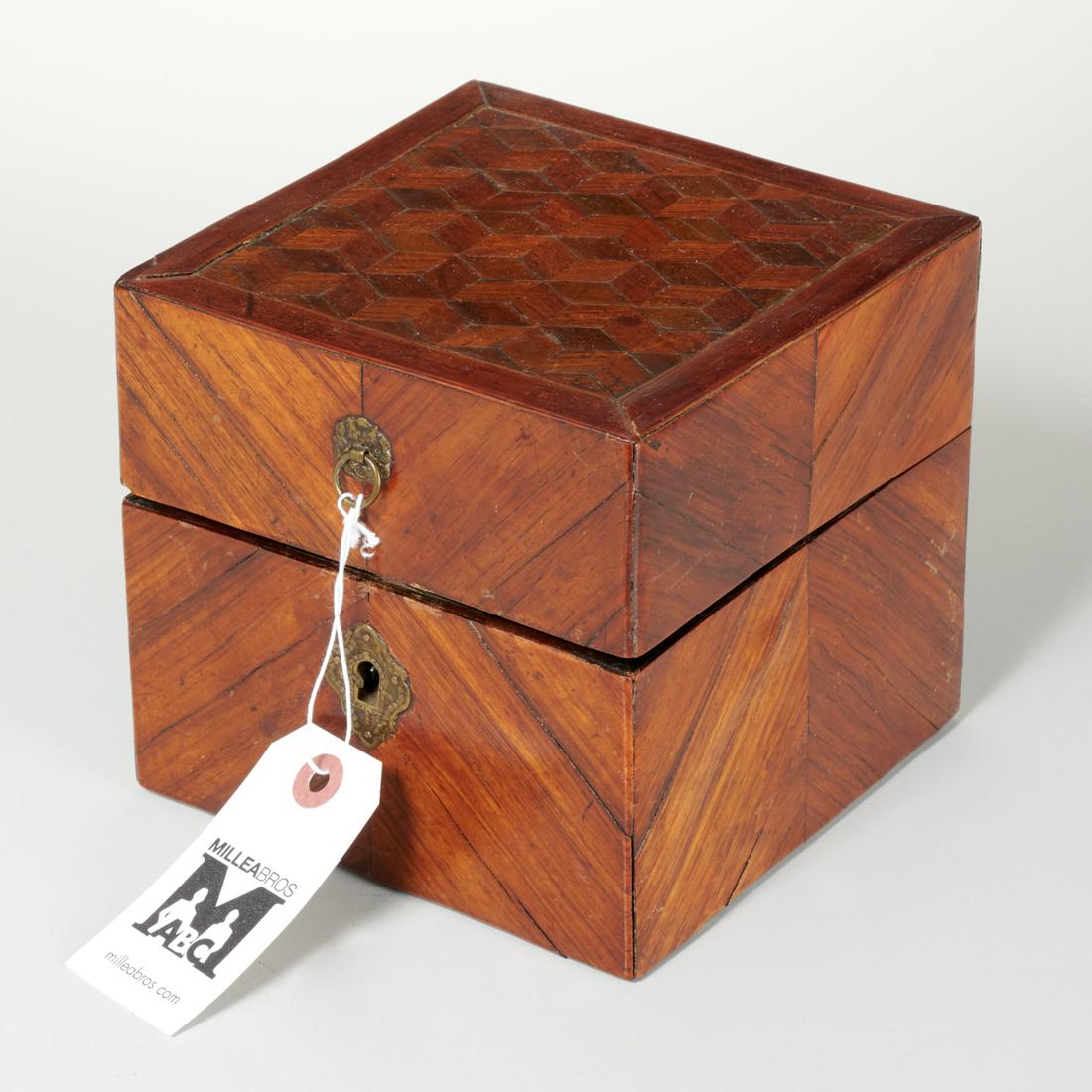 Antique parquetry vanity perfume box (1 of 6)