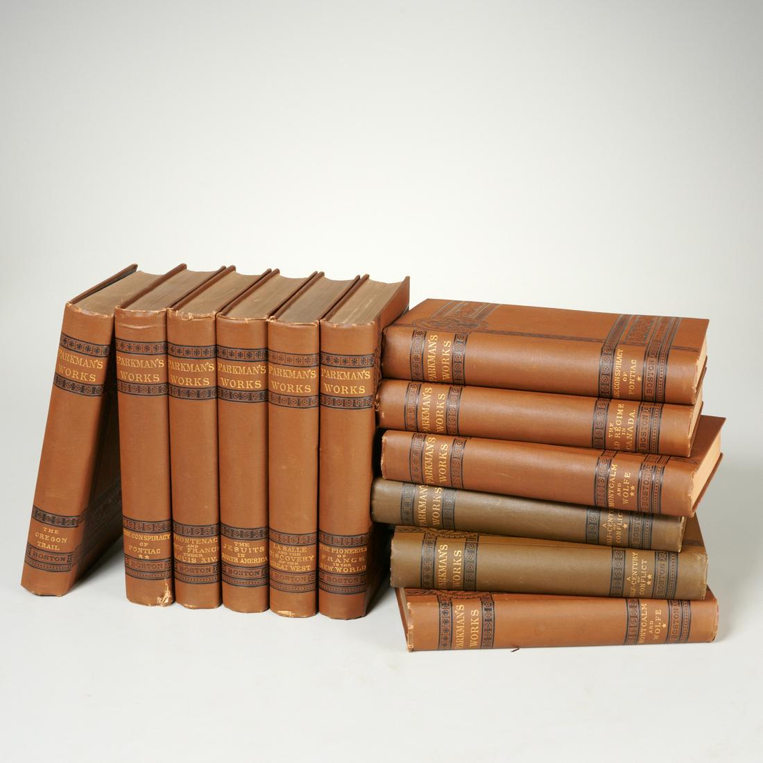 The Works of Francis Parkman, (12) vols, 1888-1893: The Works of Francis Parkman, (12) vols, 1888-1893, Parkman's Works, Little, Brown & Company, Boston, various editions and dates 1888-1893, see "Notes" section for list of titles, hardcovers in publis