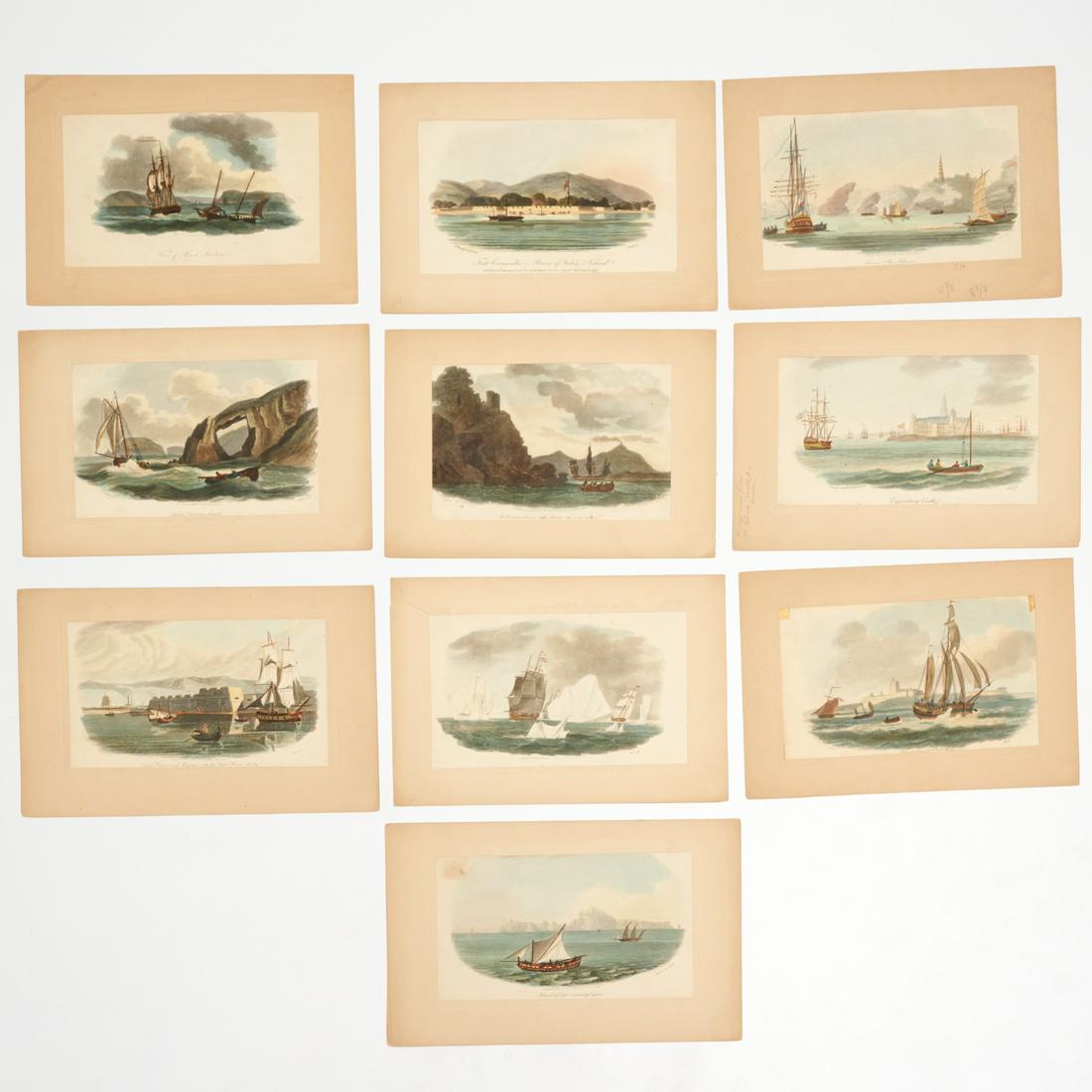 (10) Maritime aquatint engravings, 18th/19th c. (1 of 5)