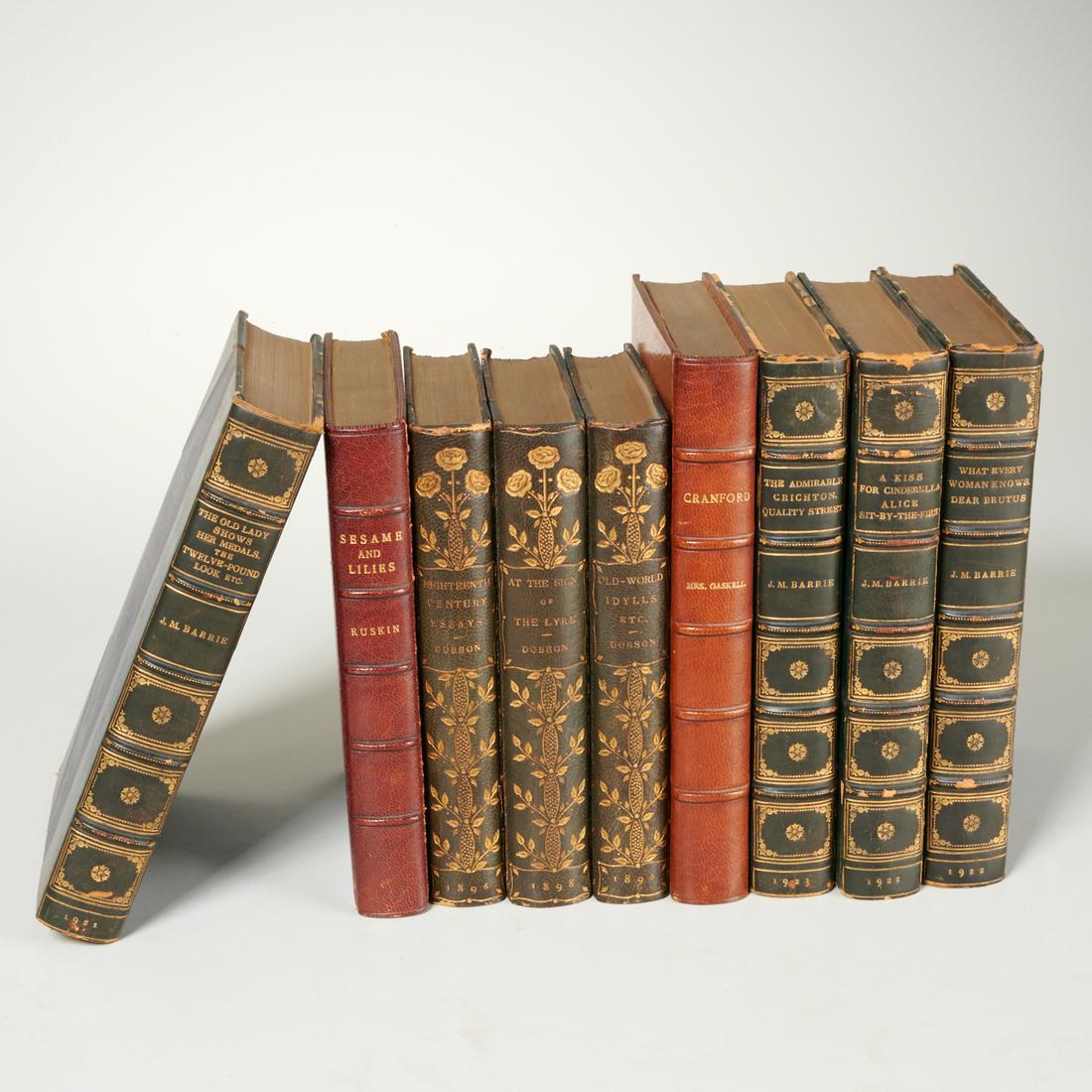 BOOKS: (9) vols. signed fine leather bindings (1 of 6)
