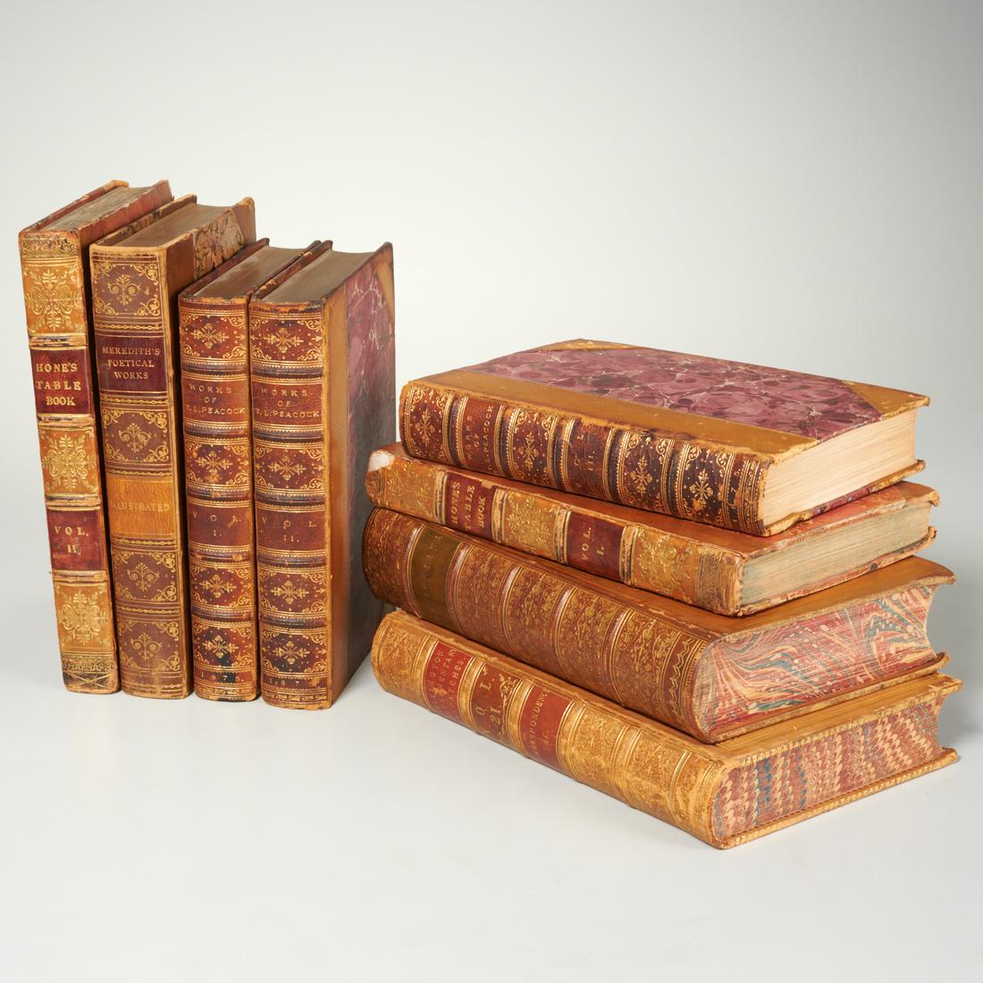 BOOKS: (8) Vols 19th c., leather bindings (1 of 6)