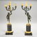 Pair French late Empire figural bronze candelabra