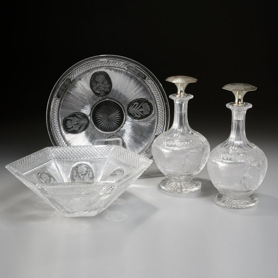 Sinclaire Diamond & Silver Threads cut glass group (1 of 6)