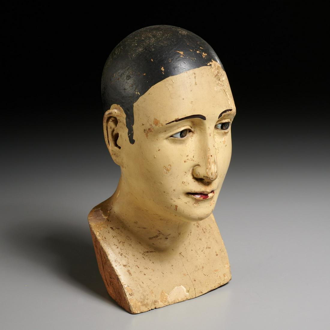 Antique Spanish Colonial carved Santo bust (1 of 5)