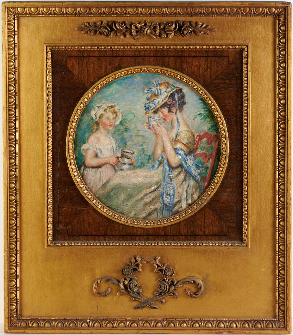 Jules Abel Faivre, oil on canvas tondo (1 of 8)