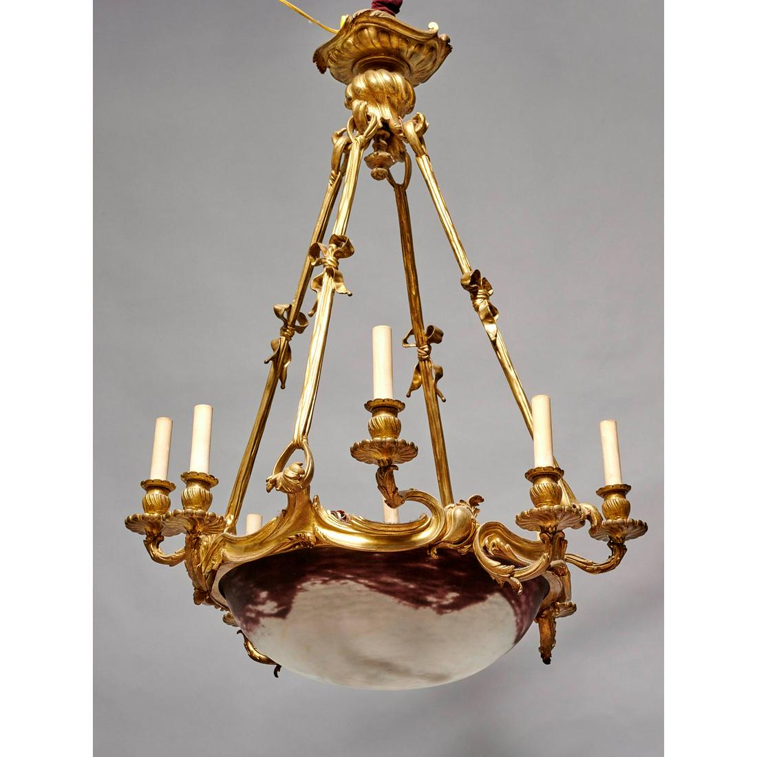 Daum Belle Epoque glass and bronze chandelier (1 of 6)
