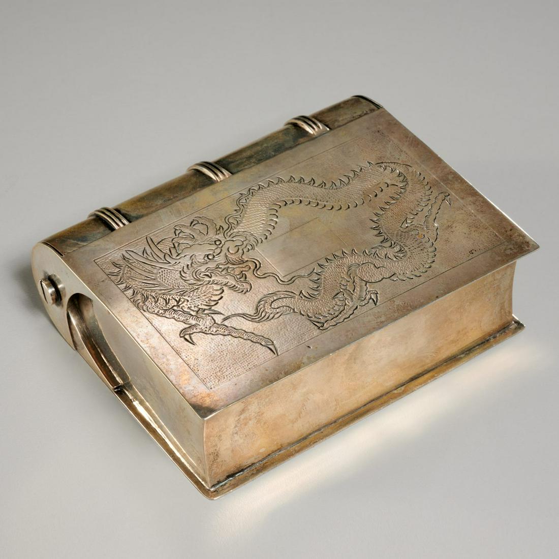Chinese Export silver book-form box (1 of 4)