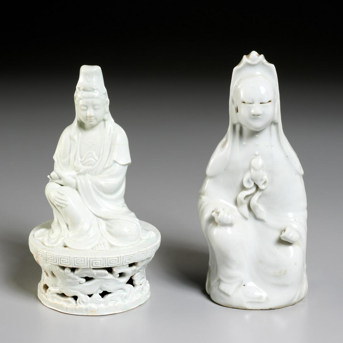(2) Chinese Dehua and celadon porcelain Guanyin (1 of 6)