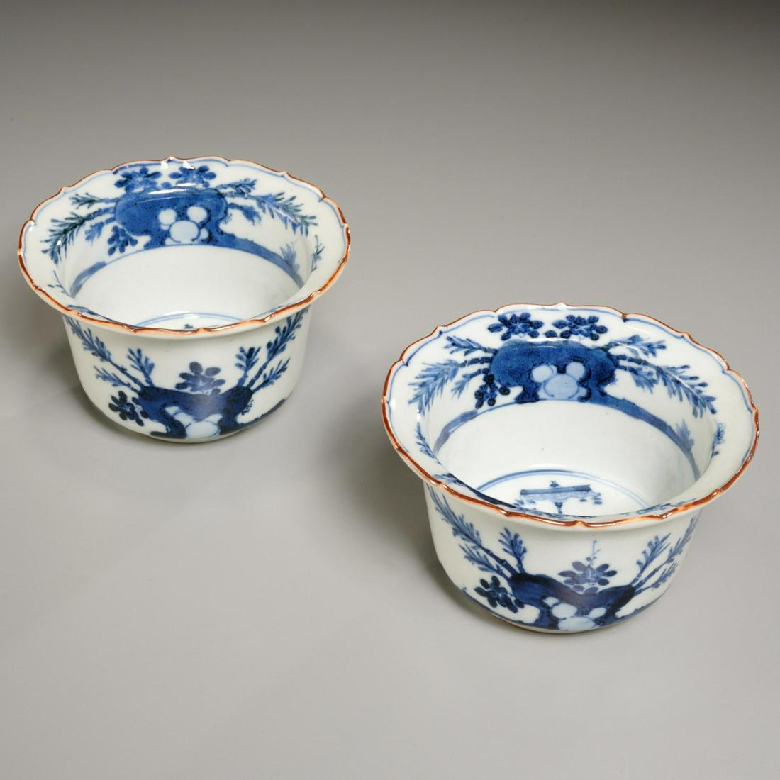 Pair Japanese blue and white tea bowls (1 of 5)