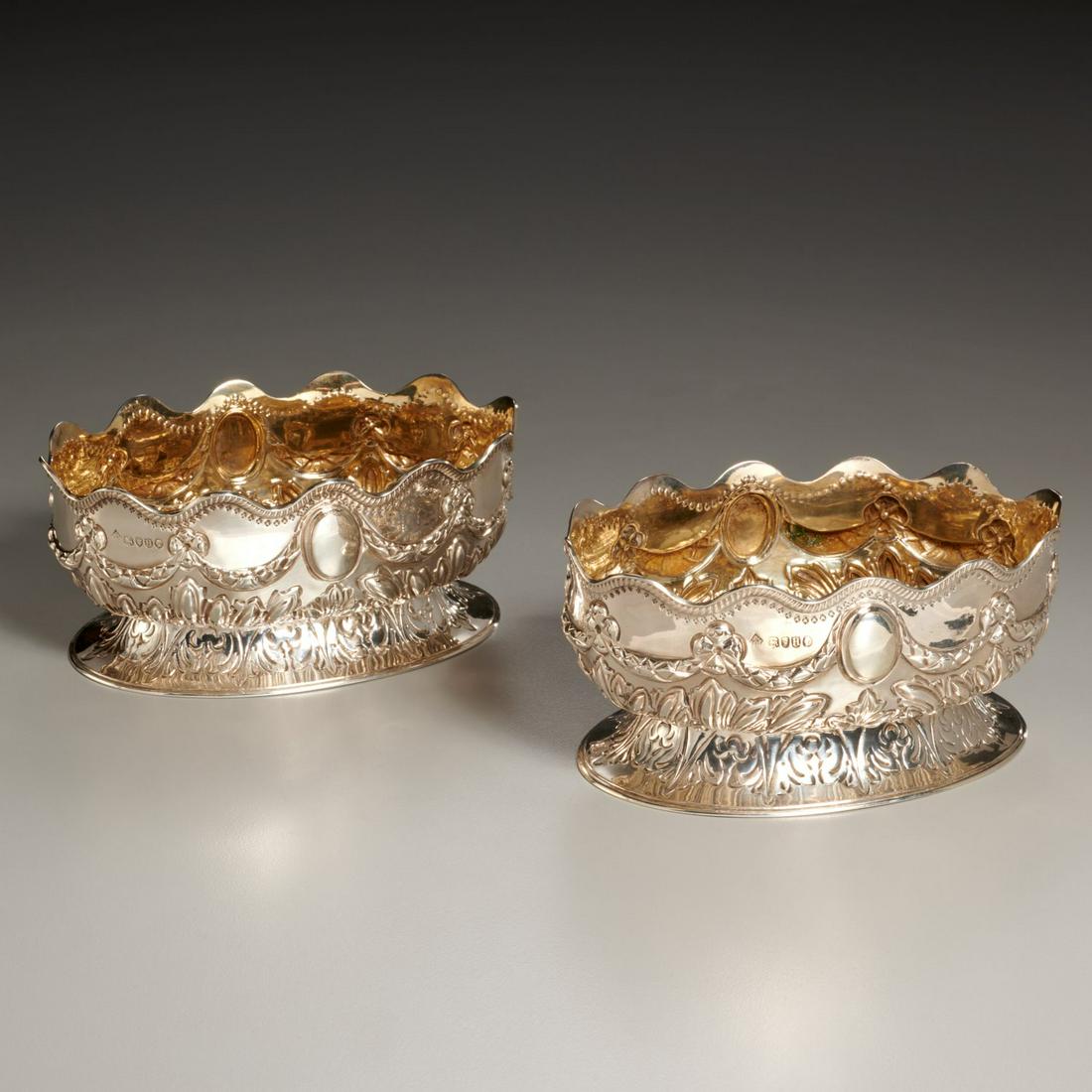 Pair English Victorian small sterling footed bowls (1 of 5)