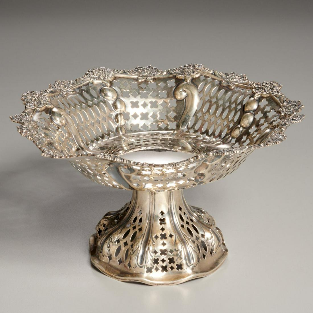 English Victorian sterling silver openwork basket (1 of 4)