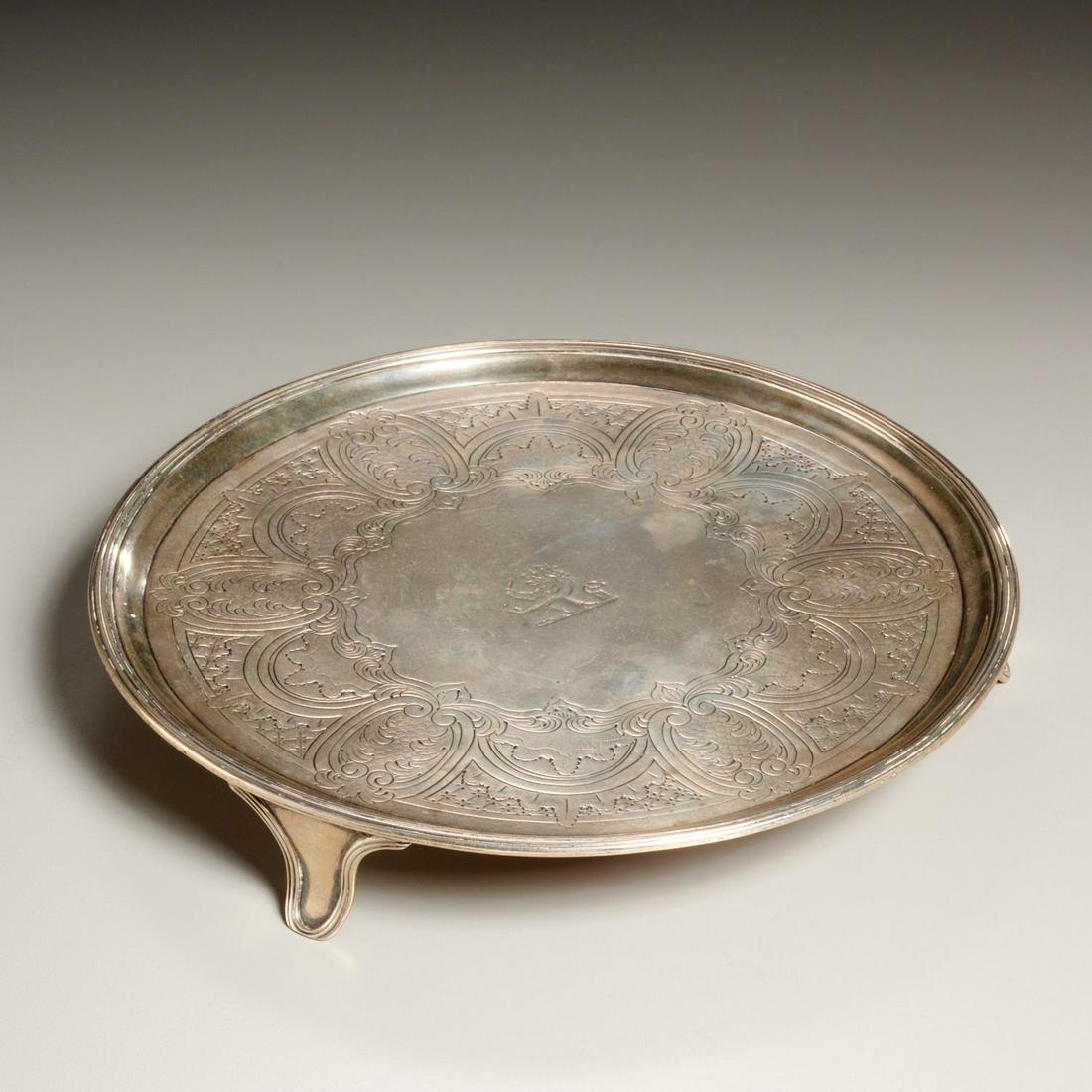 George III silver salver, Henry Chawner, 1792 (1 of 5)