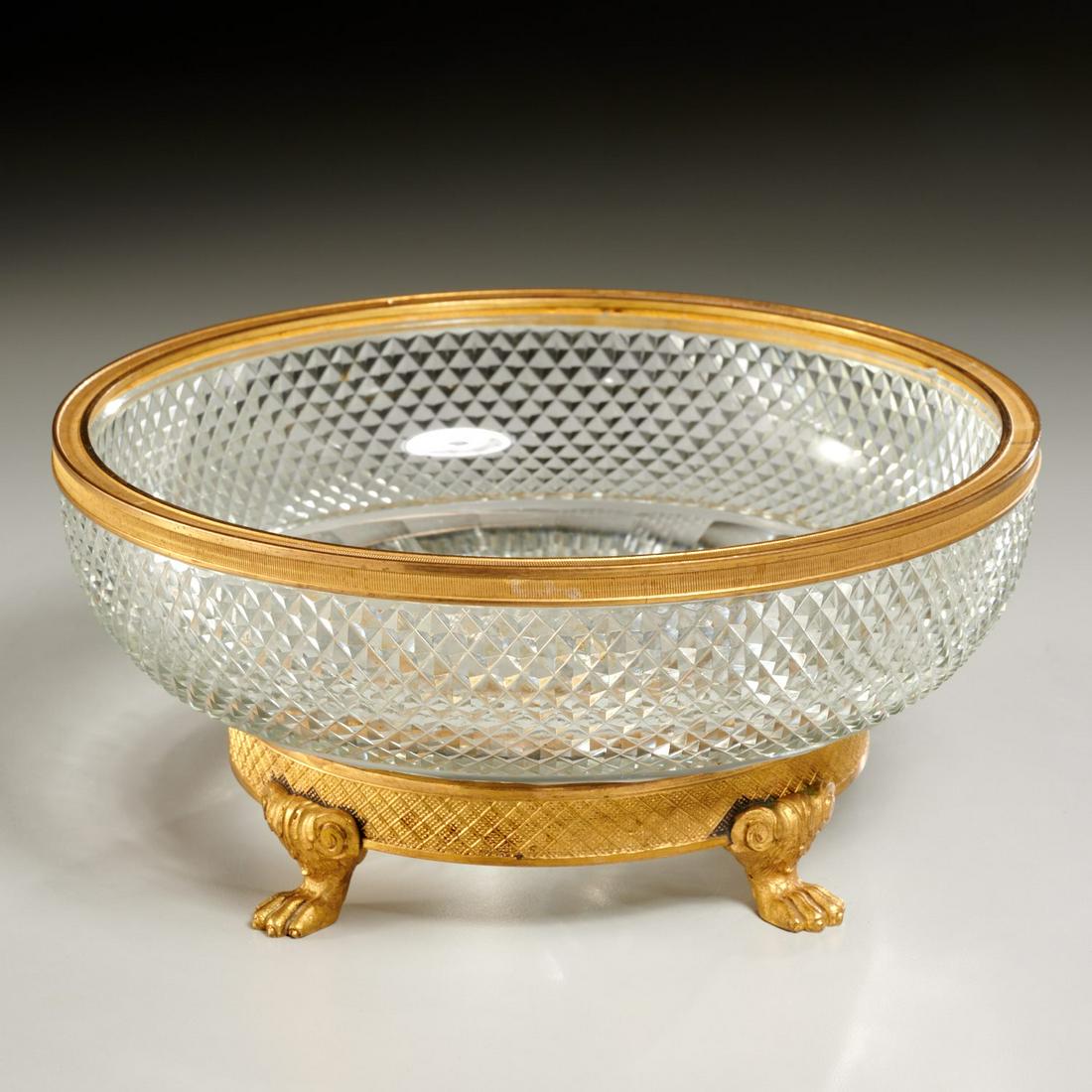 French gilt bronze and crystal bowl (1 of 4)