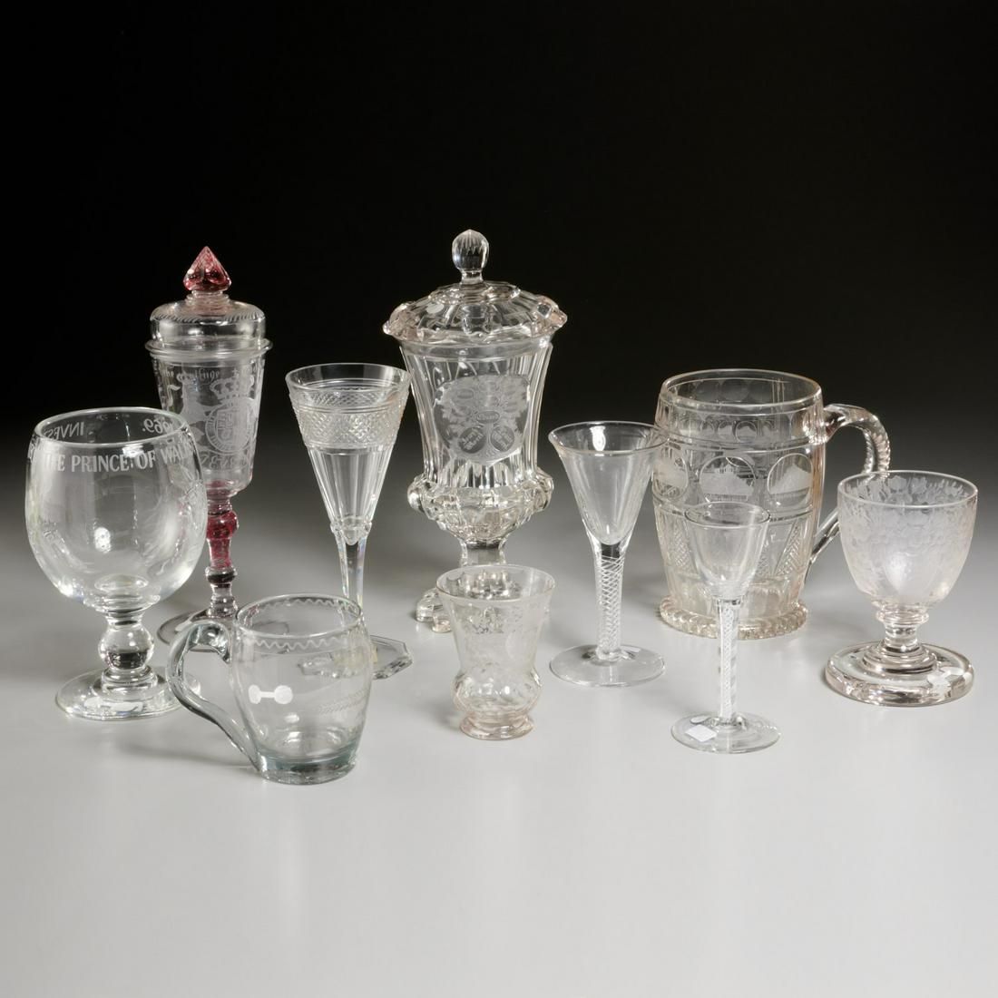 Nice collection antique cut and etched glassware (1 of 7)