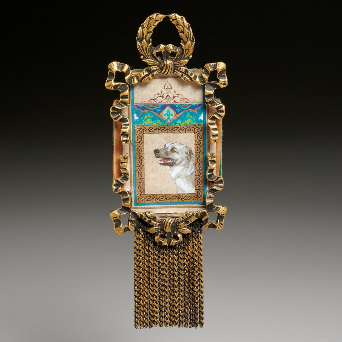 Belle Epoque miniature painting of a dog (1 of 3)