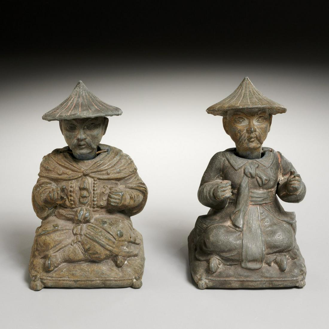 Pair French Chinoiserie spelter nodders (1 of 6)