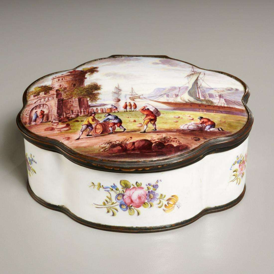Antique Staffordshire enamel dresser box (1 of 5)