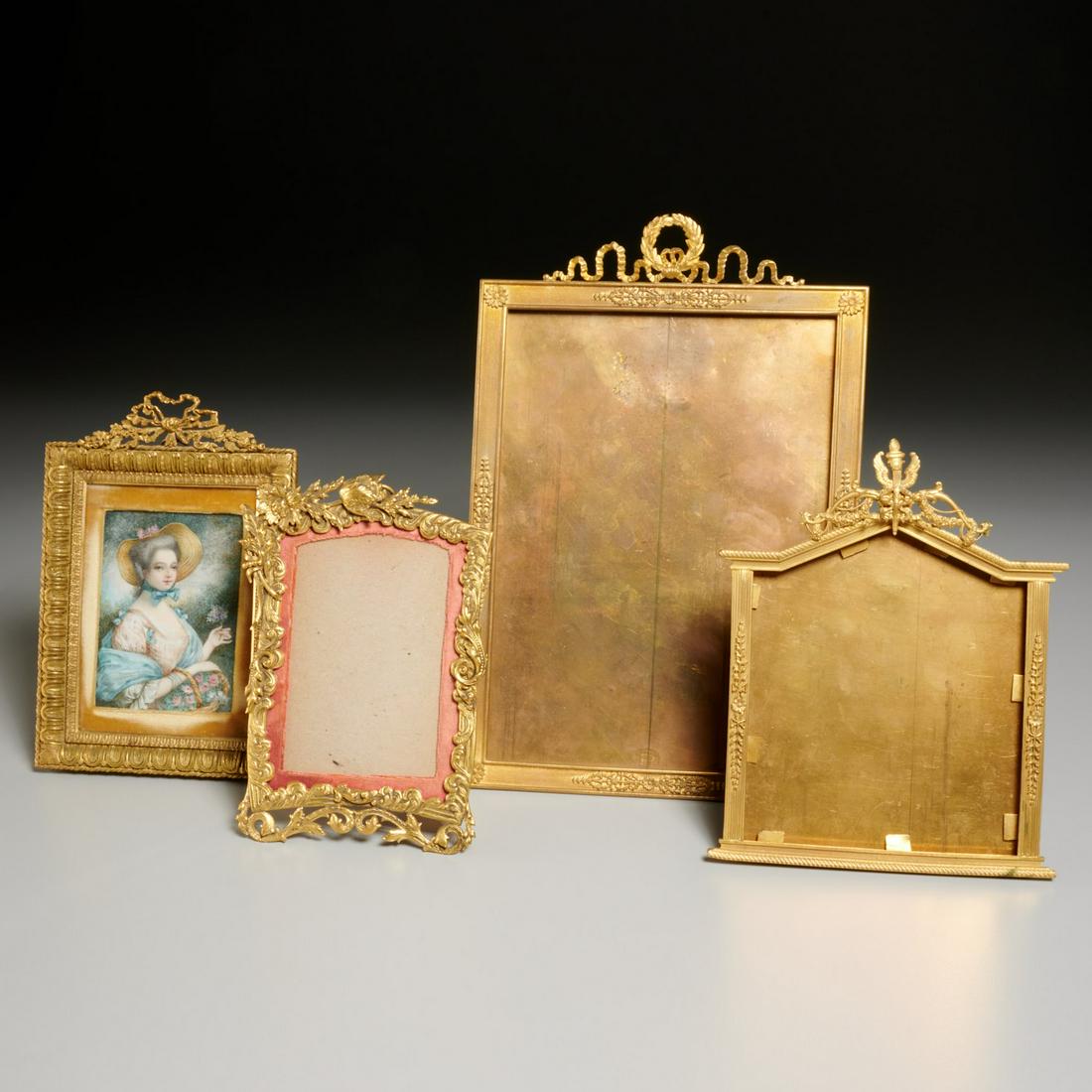 (4) French gilt bronze frames & portrait miniature (1 of 7)