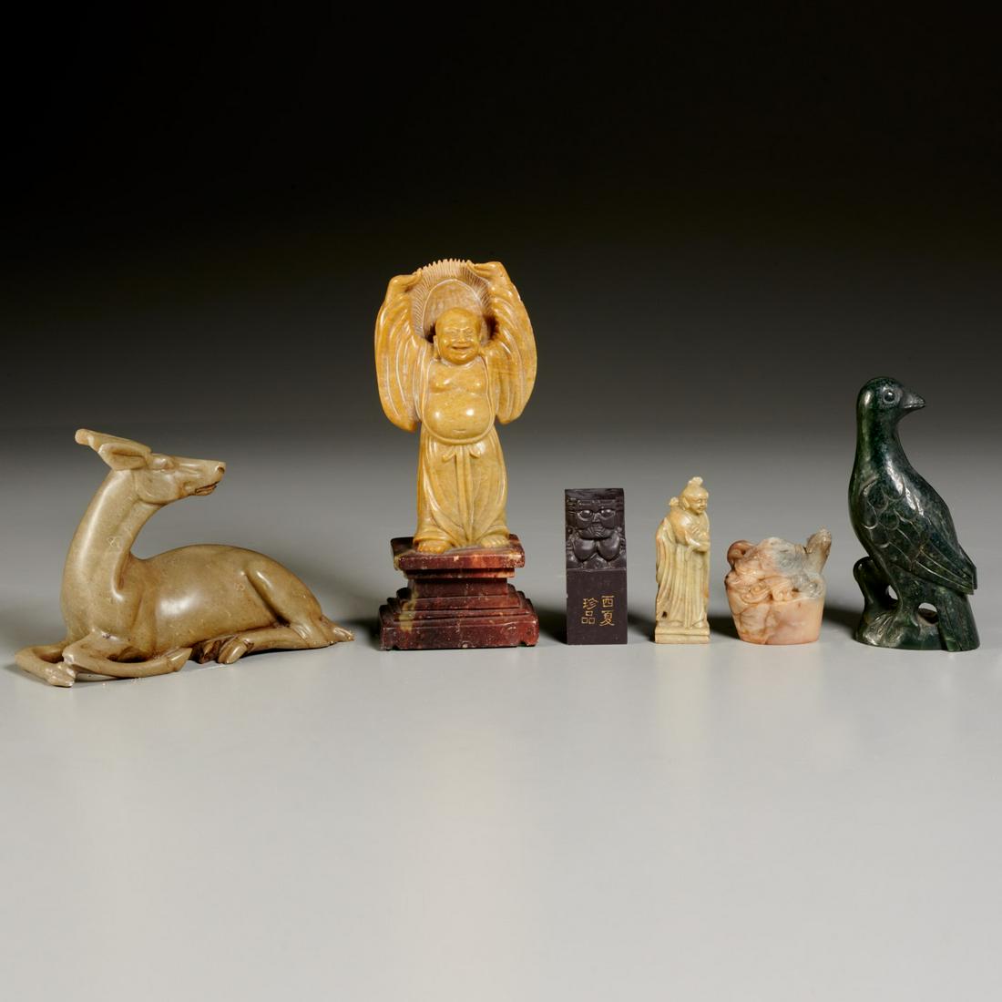 Chinese carved stone figures and seals (1 of 6)