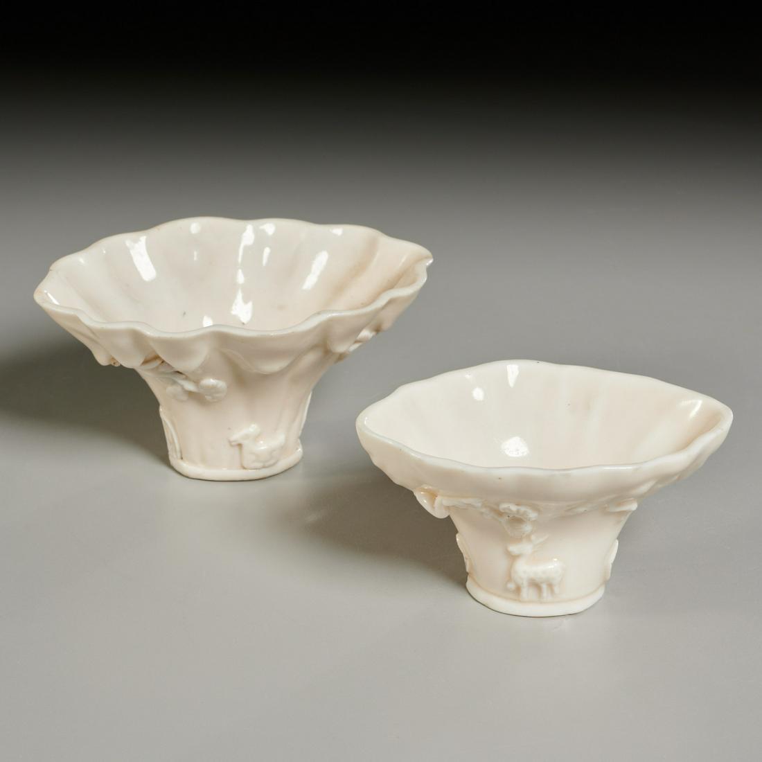 (2) Chinese Dehua porcelain libation cups (1 of 6)