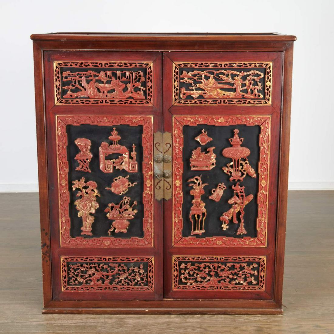 Chinese cabinet with antique panel doors (1 of 7)