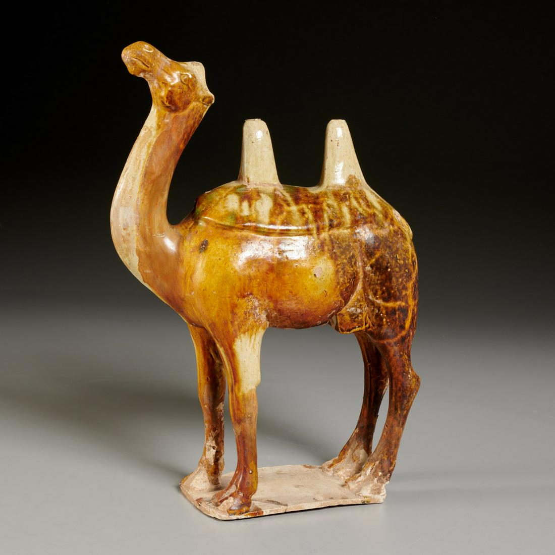 Chinese brown glazed pottery Bactrian camel (1 of 5)