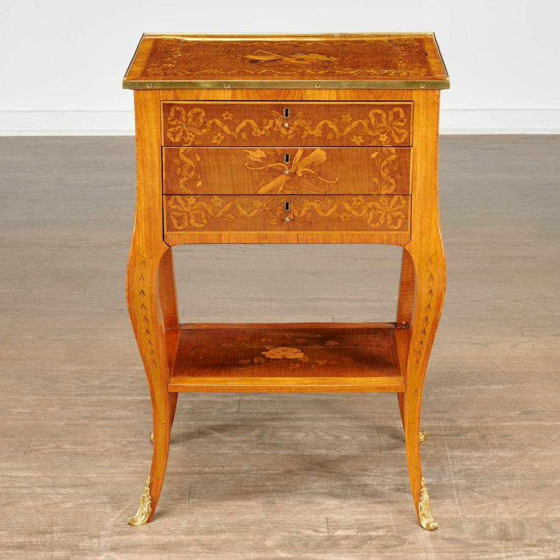 George III marquetry inlaid side table (1 of 7)