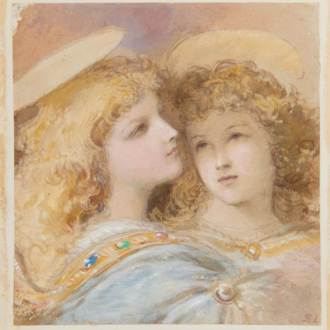 Edmund Leighton (attrib), Pre-Raphaelite painting (1 of 5)