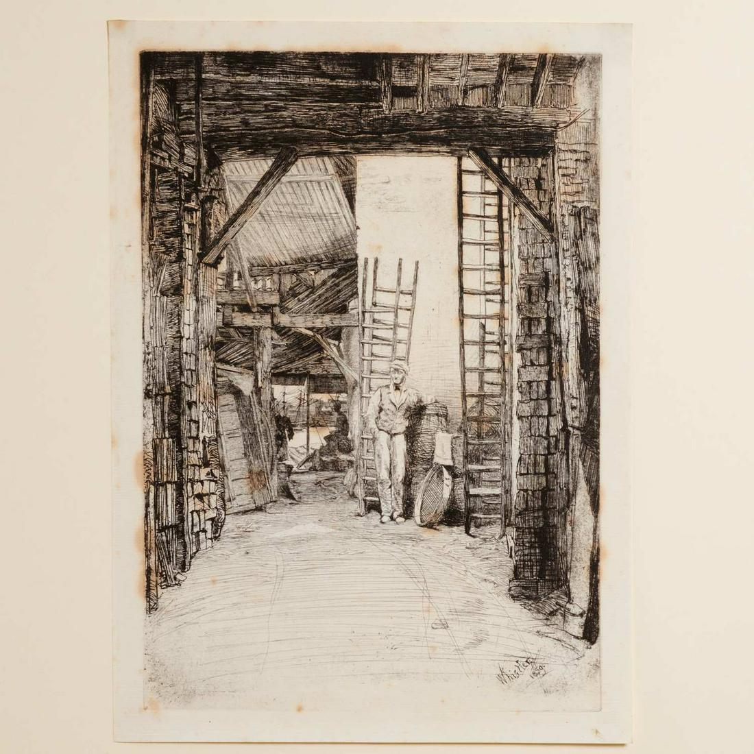 James A.M. Whistler, Thames Set etching #9, 1859 (1 of 5)