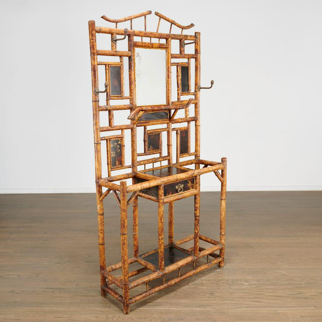 Aesthetic Period bamboo and Japanned hall stand (1 of 10)