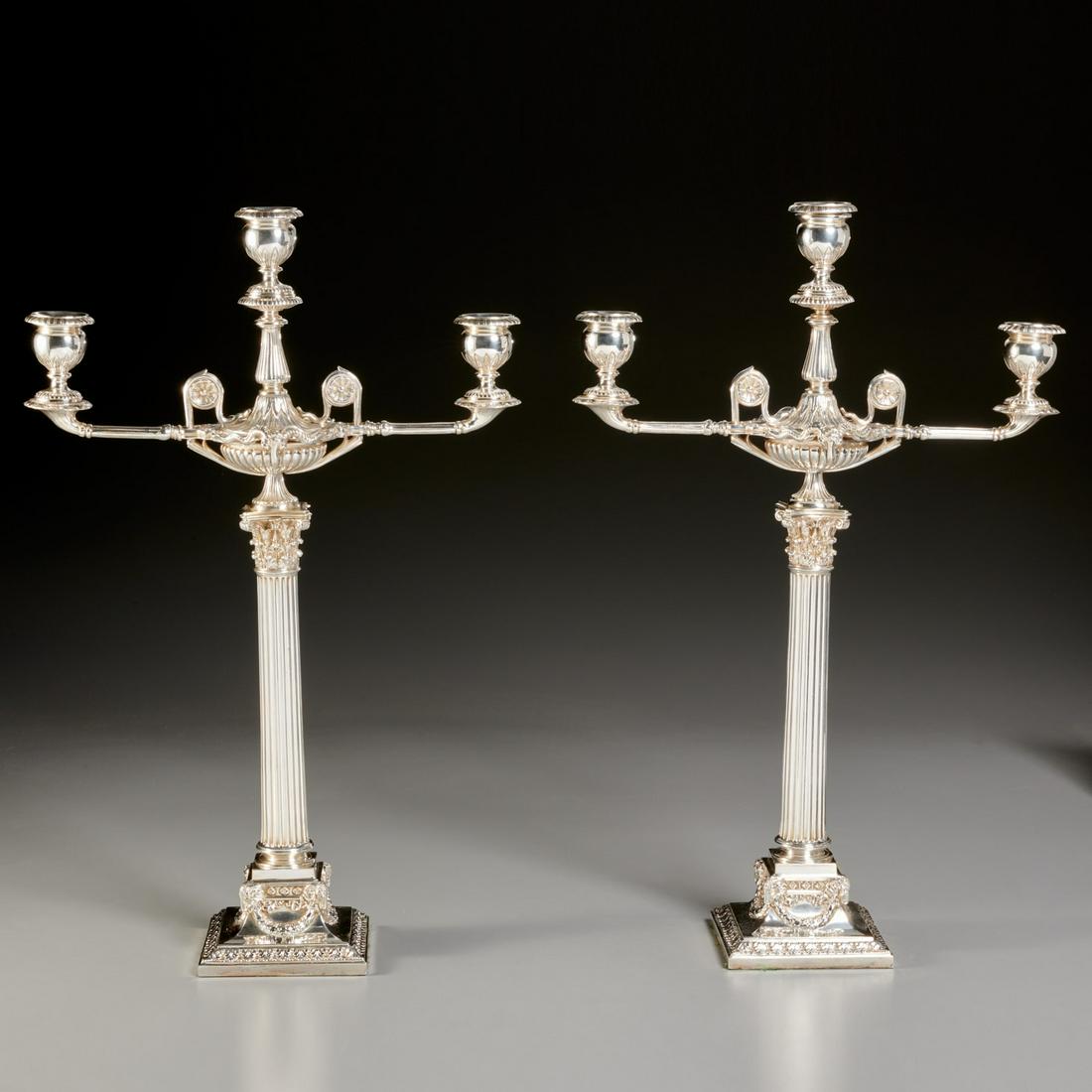 Impressive pair Elkington silverplate candelabra (1 of 8)