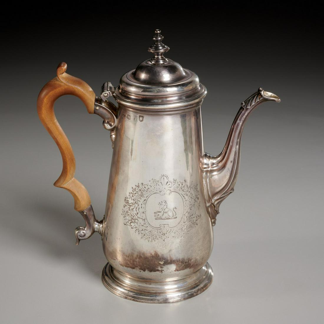 George II sterling silver lighthouse coffee pot (1 of 7)