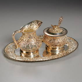 Yonga silver four piece cream and sugar set (1 of 6)