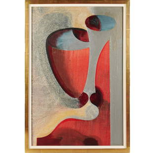 Gary Stephan, acrylic on canvas, 1985: Gary Stephan, acrylic on canvas, 1985, Gary Stephan (American, b. 1942), "Untitled"(P-1985-34), signed and dated "Stephan, 1985" verso, with two gallery labels, 29"h x 19.5"w Provenance: Property remo