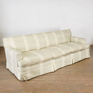 William "Billy" Haines, custom sofa, ex Christie's: William "Billy" Haines, custom sofa, ex Christie's, c. 1960, American, fully upholstered in Colefax & Fowler printed linen, 30"h x 91"l x 32"d, 17"h (to seat) Provenance: Property from a Private New C