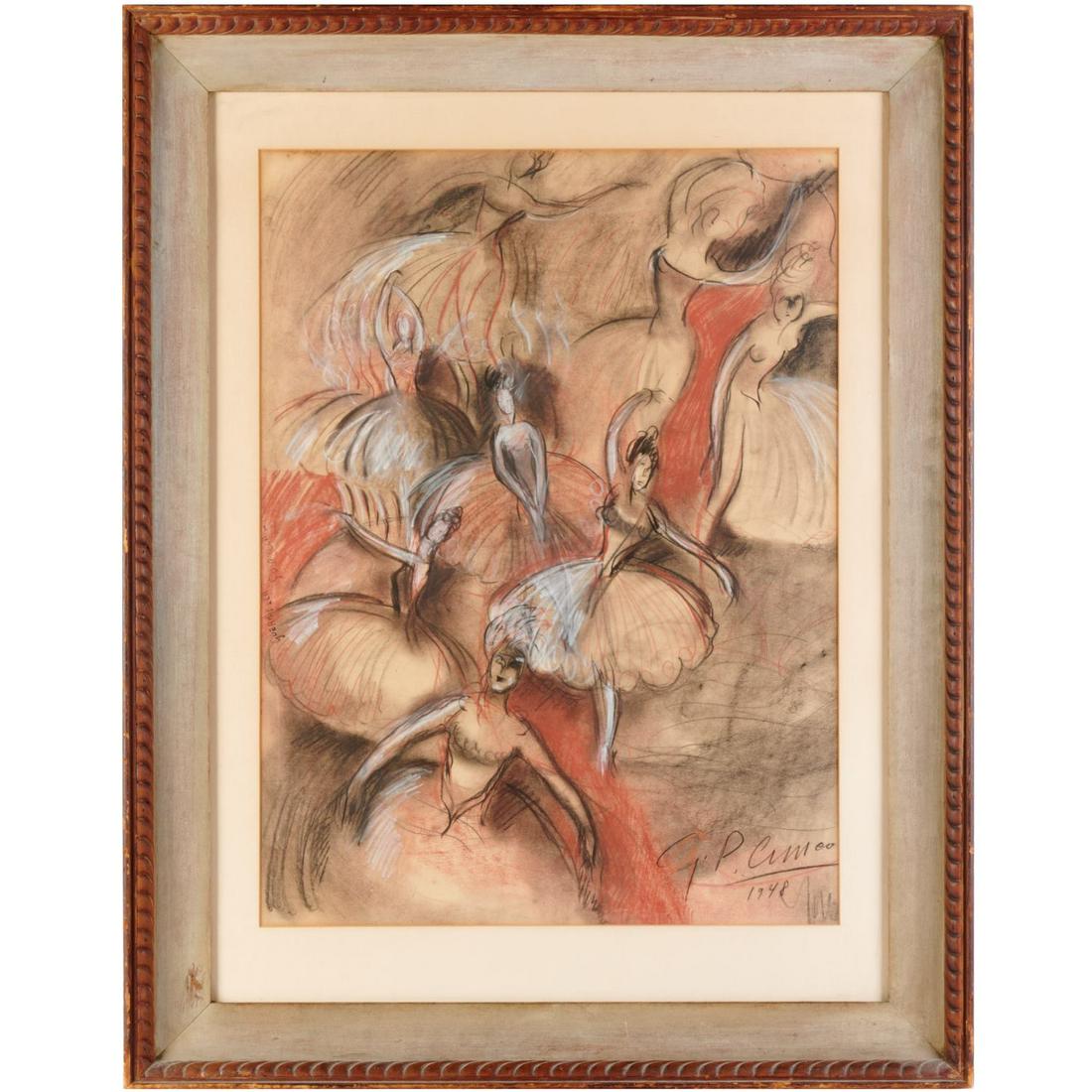 Jose Cuneo (attrib.), pastel drawing (1 of 7)